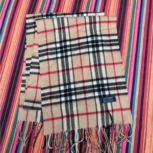 Lochmere Cashmere Camel Thomson Nova Check Fringe Scarf
